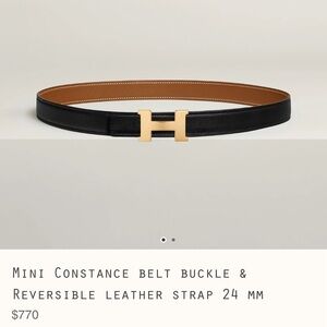 Hermes Reversible Women’s Belt with Gold Buckle